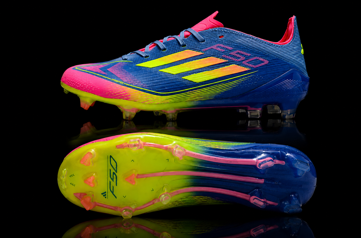 F50 Celestial Victory Blue/Yellow/Pink Firm Ground