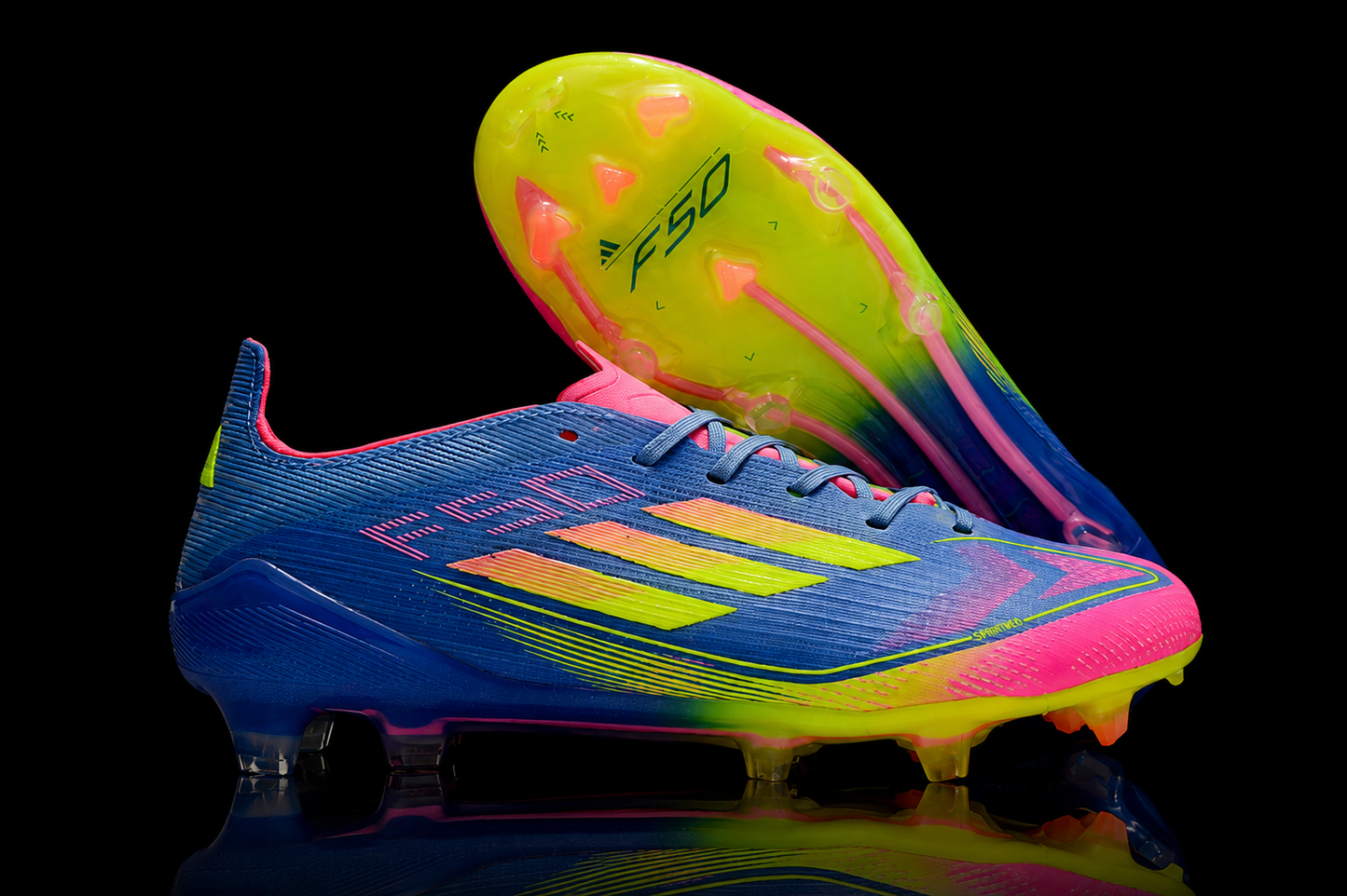 F50 Celestial Victory Blue/Yellow/Pink Firm Ground