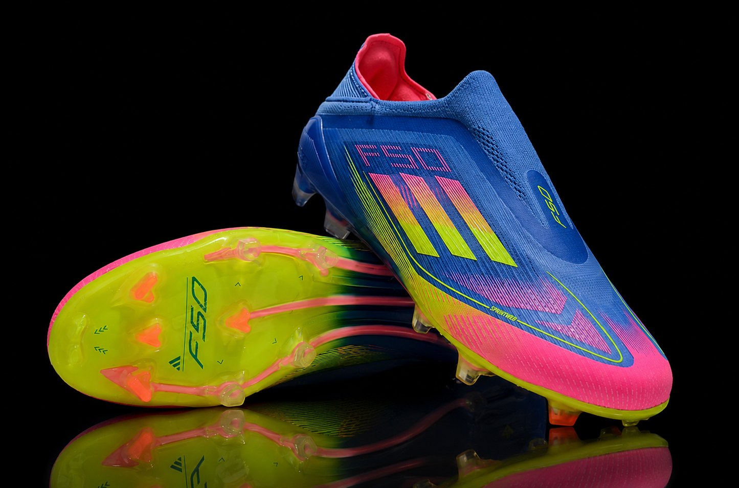 F50 Celestial Victory Blue/Yellow/Pink Firm Ground